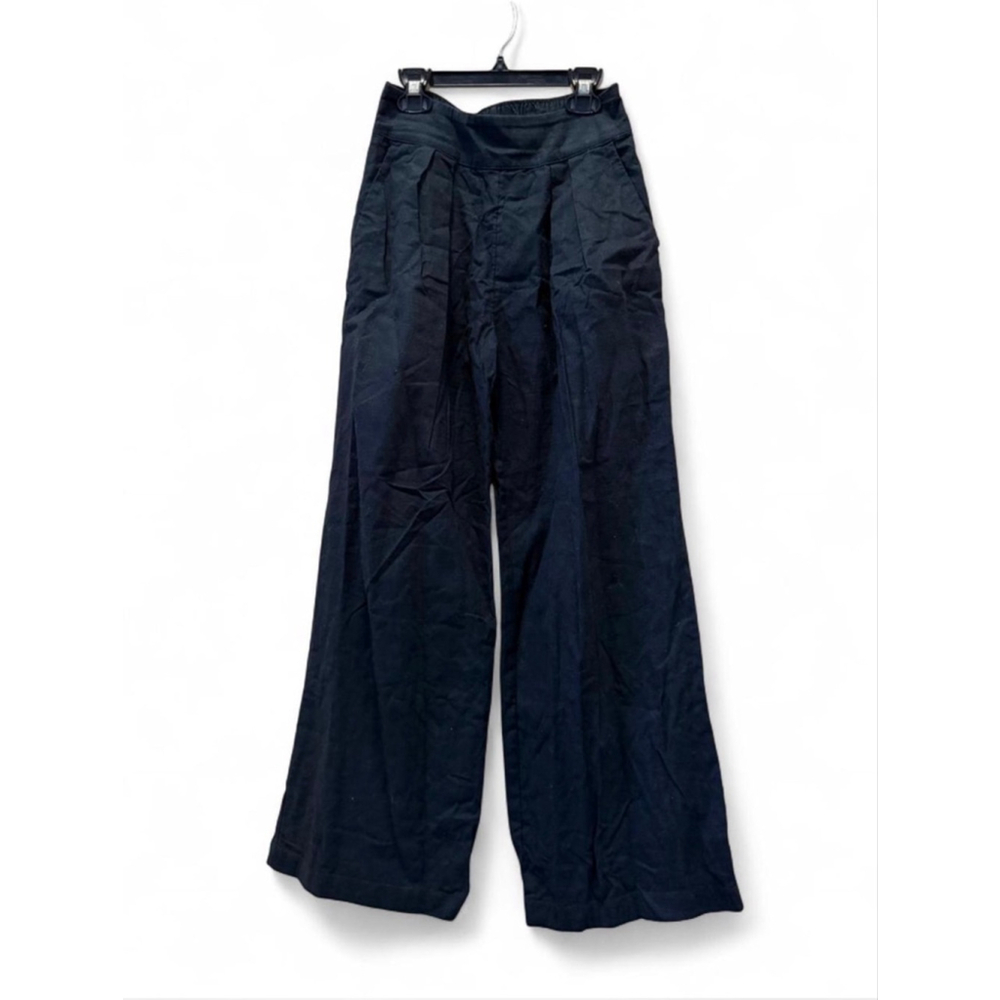 Abercrombie Linen Blend Pull-On Pant - Black, size XXS Wide